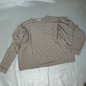 Easel Los Angeles Boho Long Sleeve Relaxed Ruffle Top Festival Blouse Women’s L